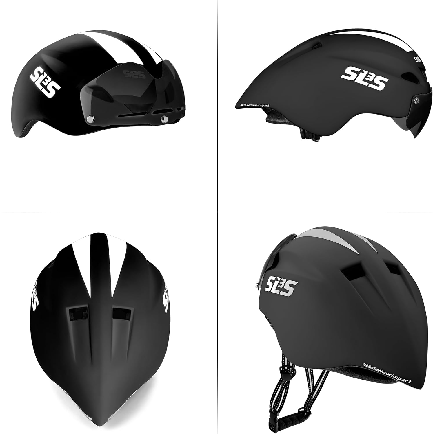 SLS3 Triathlon Helmet - Aero Bike Helmet with Removable Shield Visor Time Trial TT - Lightweight Aero Helmet Triathlon Road Cycling Helmets Men/Women - One Size 21-23 Inches