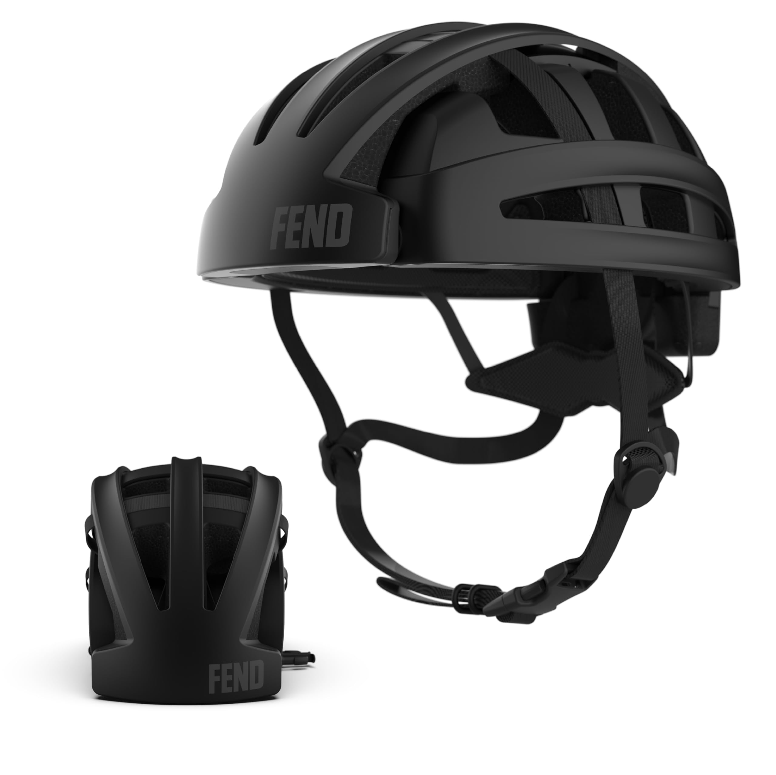 FEND One Foldable Bike Helmet – Patented Smart-Fold 50% Compact Design, Award-Winning Safety CPSC/EN1078 Certified, for Adults, Commuters, E-Bikes, Scooters