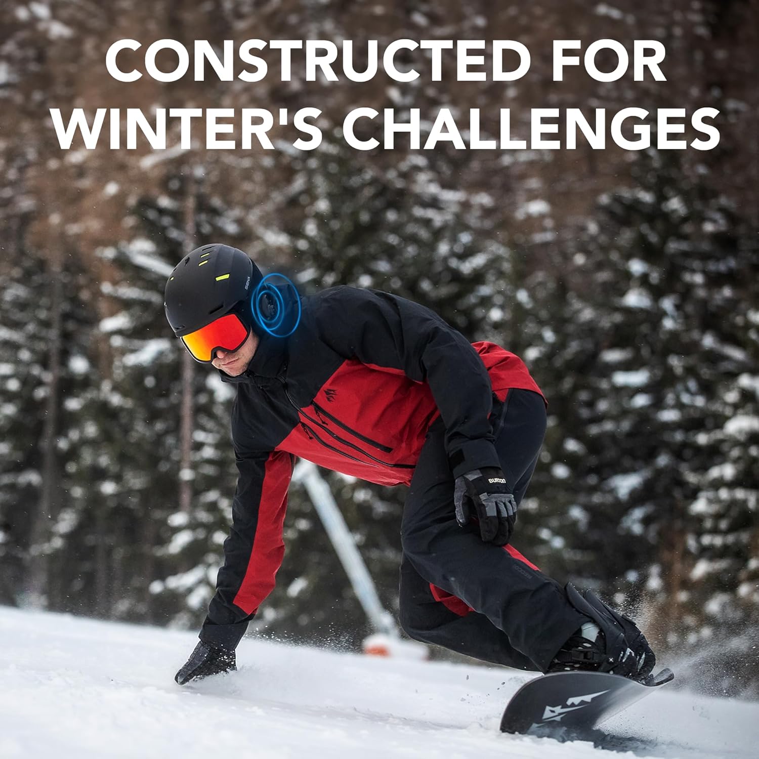 Sena Latitude Snow Helmet with Built in Speakers and Microphone, Bluetooth Intercom, Hands-Free Open Communication, Listen to Music